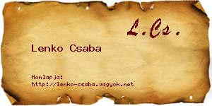 Lenko Csaba névjegykártya